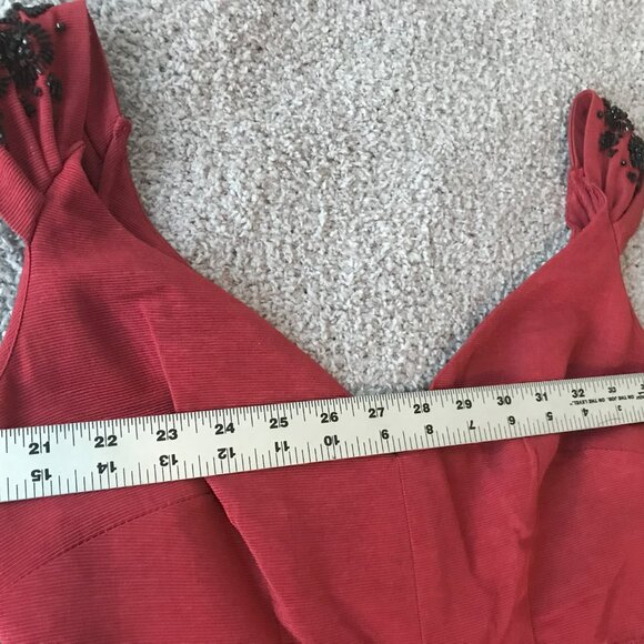 Trashy Diva by Candace Gwinn Red Ribbed Rayon Gown 50's Vintage Style NWT - Picture 6 of 7